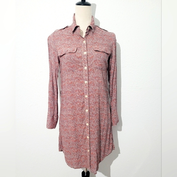 Anthropologie 11.1.TYLHO Woman’s Red Tunic Dress Size Small **no Belt** - Picture 1 of 11